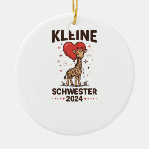 Kleine Schwester 2024 Cute Giraffe Sister Design_1 Ceramic Ornament