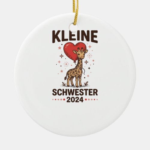 Kleine Schwester 2024 Cute Giraffe Sister Design_1 Ceramic Ornament