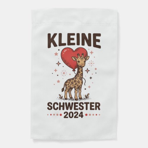 Kleine Schwester 2024 Cute Giraffe Sister Design_1 Garden Flag