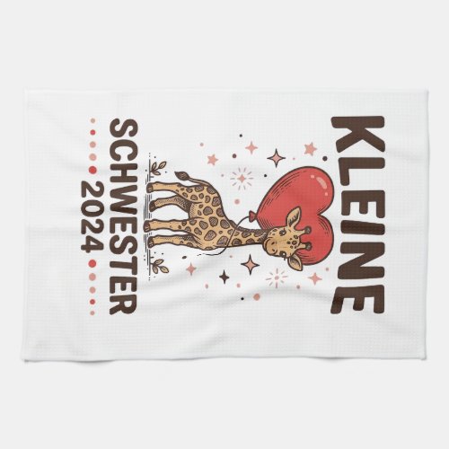 Kleine Schwester 2024 Cute Giraffe Sister Design_1 Kitchen Towel