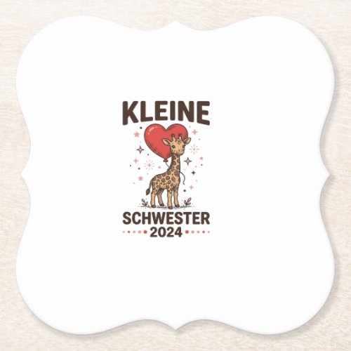 Kleine Schwester 2024 Cute Giraffe Sister Design_1 Paper Coaster