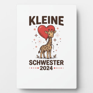 Kleine Schwester 2024 Cute Giraffe Sister Design_1 Plaque