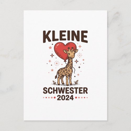 Kleine Schwester 2024 Cute Giraffe Sister Design_1 Postcard