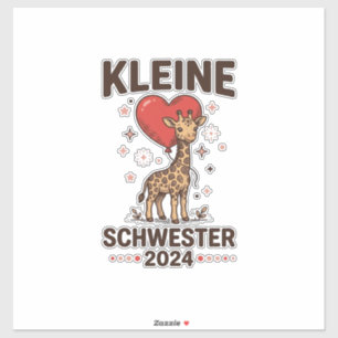 Kleine Schwester 2024 Cute Giraffe Sister Design_1 Sticker