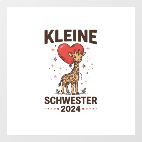 Kleine Schwester 2024 Cute Giraffe Sister Design_1 Window Cling