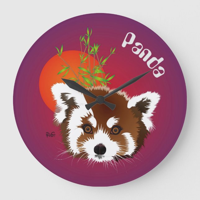 Kleiner Panda, Ailurus fulgens Uhr Large Clock (Front)