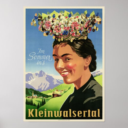 Kleinwalsertal Austria Vintage Poster