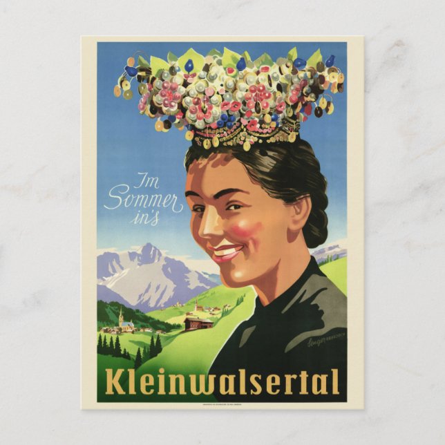 Kleinwalsertal Austria Vintage Poster Postcard (Front)