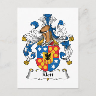 Klett Family Crest Postcard