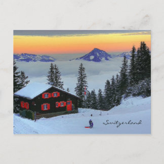 Klewenalp Switzerland Ski Resort Swiss Alp Sunset Postcard