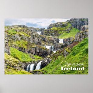Klifbrekkufossar, Iceland Poster