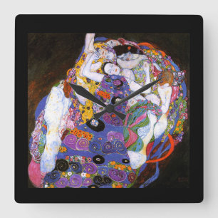 Klimtの『 The Virgins 』の壁掛け時計,No.01 Square Wall Clock
