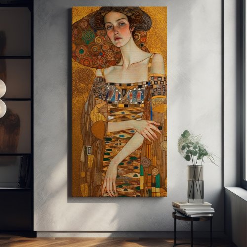 Klimt Adele Bloch_Bauer Gold Mosaic Painting Canva Canvas Print