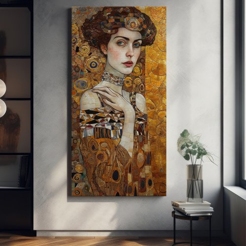 Klimt Adele Bloch_Bauer Gold Mosaic Painting Canvas Print