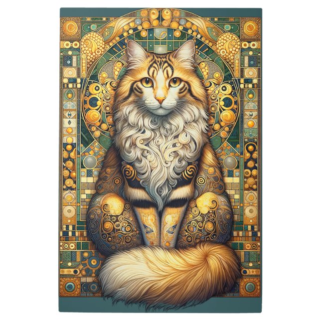 Klimt Cat 1 Metal Print (Front)
