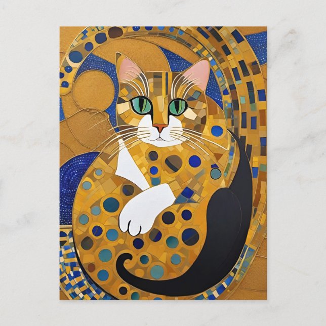 Klimt Cat Postcard (Front)