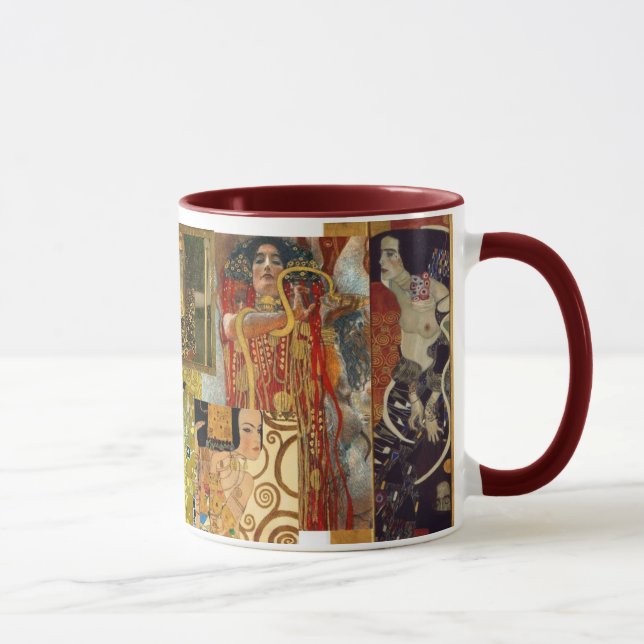 Klimt collage mug maroon (Right)