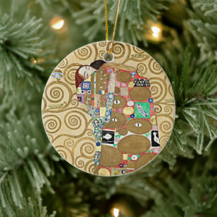 Klimt Embrace Gold Art Ornament
