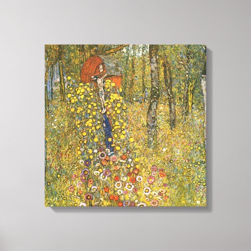 Klimt Farm Garden with Crucifix Canvas Print