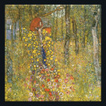 Klimt Farm Garden with Crucifix Print<br><div class="desc">Gustav Klimt Farm Garden with Crucifix print. Oil on canvas from 1912. A landscape painting by Gustav Klimt of a small forest garden. Flowers crawl up about a folk altar of Jesus Christ on the cross. A pretty gift for fans of Gustav Klimt,  Art Nouveau,  and Jesus Christ paintings.</div>