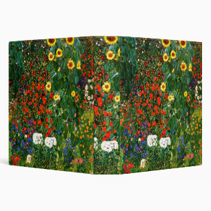 Klimt - Farm Garden with Sunflowers, 3 Ring Binder