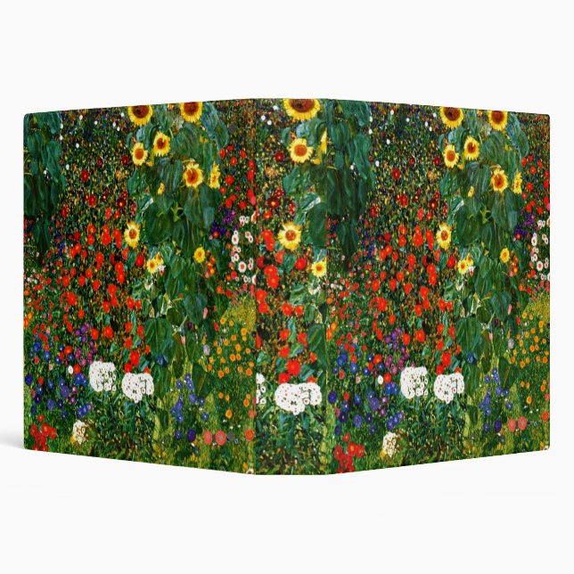 Klimt - Farm Garden with Sunflowers, 3 Ring Binder (Background)