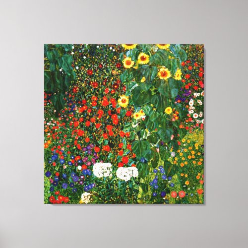 Klimt _ Farm Garden with Sunflowers Canvas Print