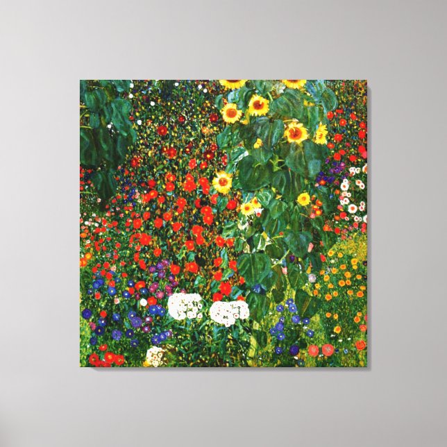 Klimt - Farm Garden with Sunflowers Canvas Print (Front)