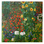 Klimt - Farm Garden with Sunflowers Ceramic Tile