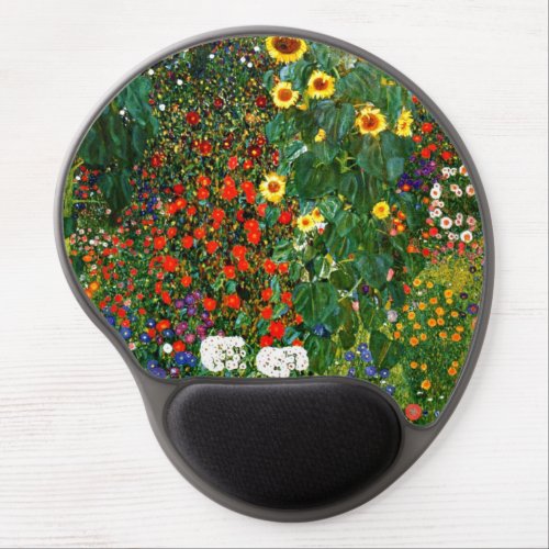 Klimt _ Farm Garden with Sunflowers Gel Mouse Pad