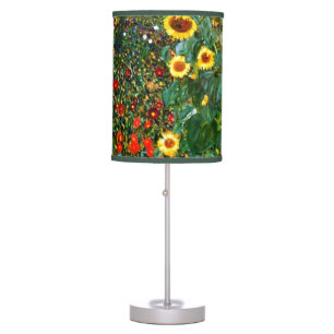 Klimt Decor, Sunflower outlet Lamp, Botanical Lamp, Plant Lamp, Green Lamp, Floral Lamp, Nature Lamp, Gustav Klimt, Sunflower Decor, Art Lamp