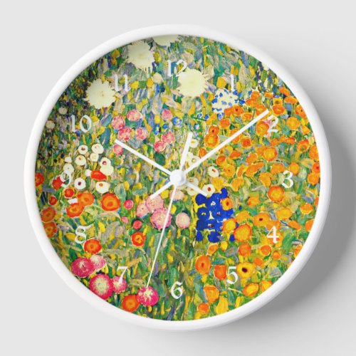 Klimt _ Flower Garden 1907 Clock