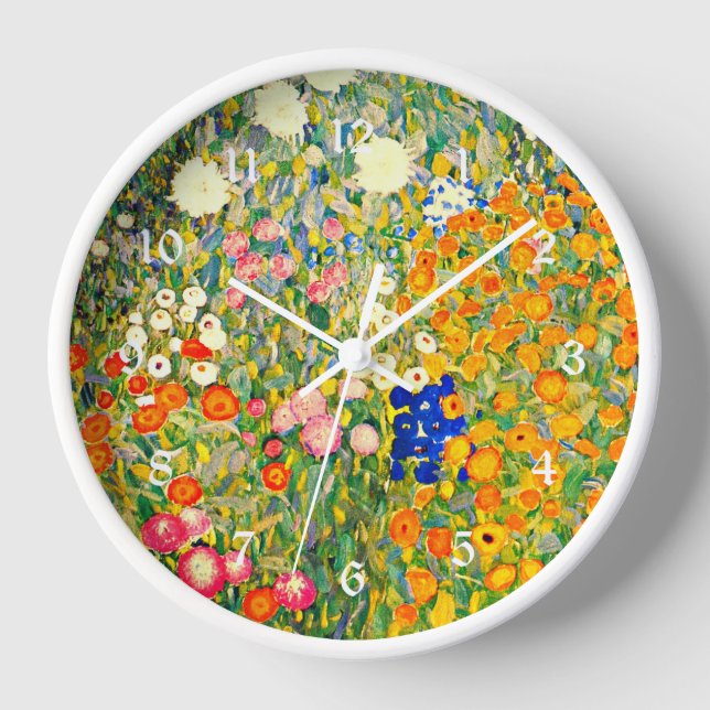 Klimt - Flower Garden 1907 Clock (Front)