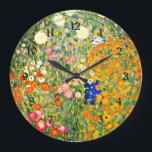 Klimt - Flower Garden 1907 Large Clock<br><div class="desc">Gustave Klimt,  Flower Garden,  wall clock.</div>