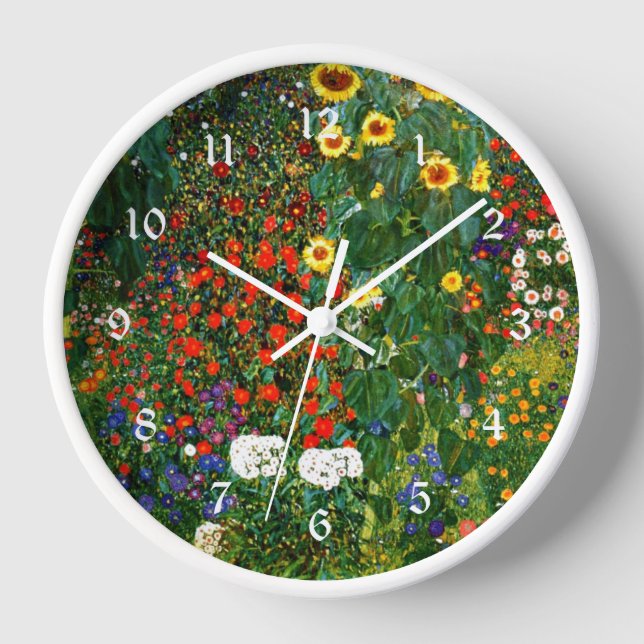 Klimt - Flower Garden Clock (Front)