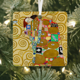 Klimt Fulfillment Mosaic: Vintage Stoclet Frieze Metal Ornament