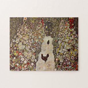 Klimt Garden With Roosters Puzzle