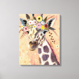 Klimt Giraffe | Adorned In Flowers Canvas Print
