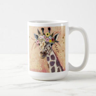 Klimt Giraffe   Adorned In Flowers Coffee Mug