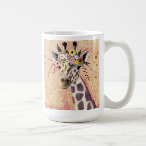 Klimt Giraffe  Adorned In Flowers Coffee Mug