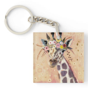 Klimt Giraffe | Adorned In Flowers Keychain