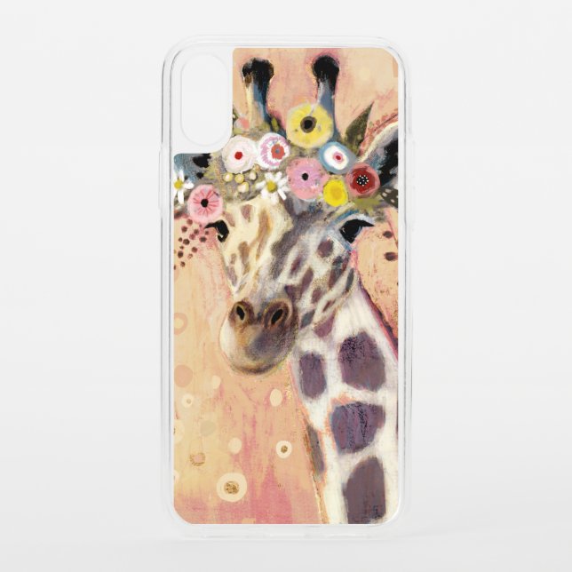 Klimt Giraffe | Adorned In Flowers Uncommon iPhone Case (Back)