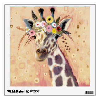 Klimt Giraffe | Adorned In Flowers Wall Decal
