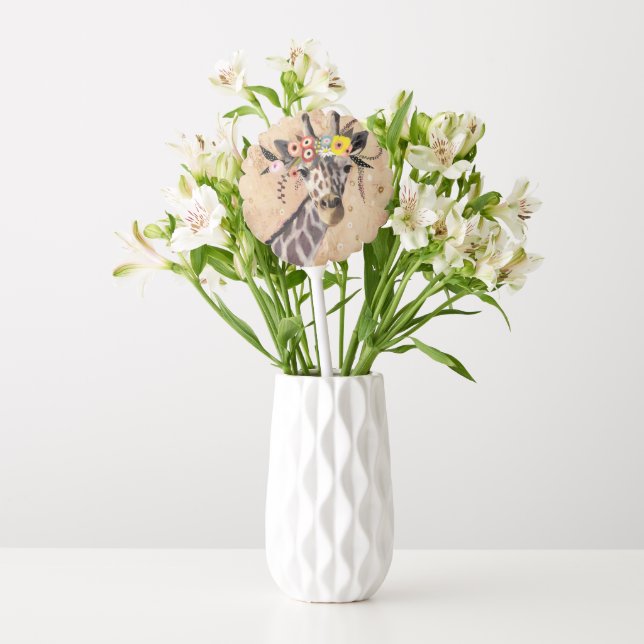 Klimt Giraffe | Crown Of Flowers Balloon (Vase)