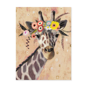 Klimt Giraffe | Crown Of Flowers Postcard
