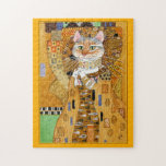 Klimt Gold Cat Spoof Jigsaw Puzzle at Zazzle