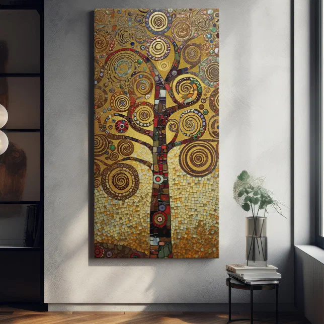 Klimt Golden Tree of Life Abstract Art Nouveau Canvas Print | Zazzle