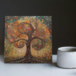 Klimt Golden Tree of Life Abstract Art Nouveau Cer Ceramic Tile<br><div class="desc">This stunning ceramic tile showcases an abstract Tree of Life inspired by Gustav Klimt's "golden phase." Klimt was fascinated by Byzantine mosaics and developed his own mosaic technique using gold leaf and bright colors. This artwork pays tribute to Klimt's innovative approach to mosaic and captures the opulent beauty of his...</div>