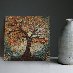 Klimt Golden Tree of Life Abstract Art Nouveau Ceramic Tile