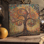 Klimt Golden Tree of Life Abstract Art Nouveau Trivet<br><div class="desc">This stunning trivet showcases an abstract Tree of Life inspired by Gustav Klimt's "golden phase." Klimt was fascinated by Byzantine mosaics and developed his own mosaic technique using gold leaf and bright colors. This artwork pays tribute to Klimt's innovative approach to mosaic and captures the opulent beauty of his style....</div>